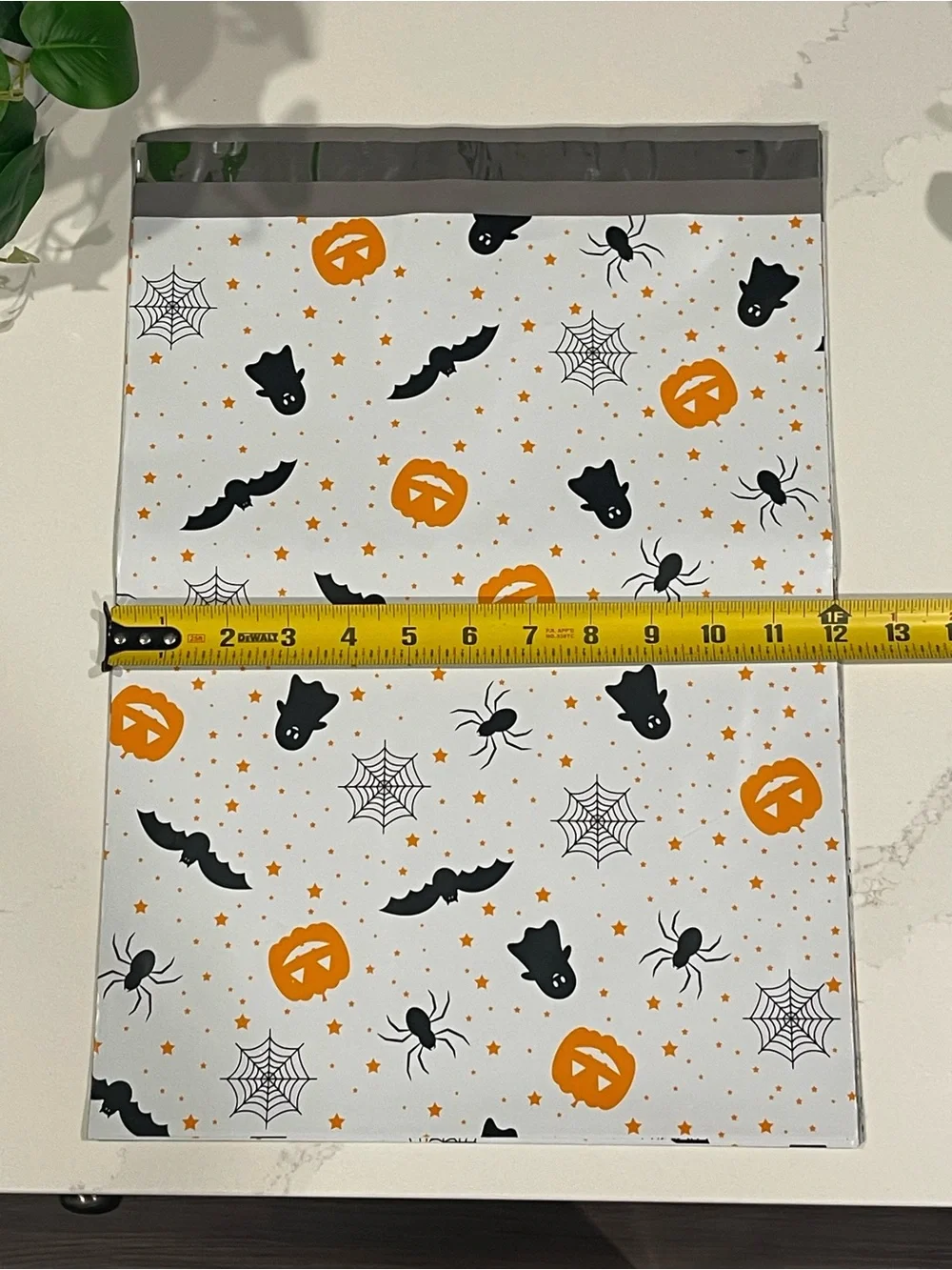 Halloween Poly Mailers 12X15.5 - Orange & Black Pumpkin Spooky 10 Pack New